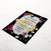 Invitation En Aluminium Bordure moderne florale élégante (Rotation)