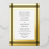Invitation En Aluminium Bordure Onyx | Yellow Real Gold Mariage (Recto)