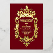 Invitation En Aluminium Bordure Rocaille de Dragon de Style Baroque Rococo (Recto)