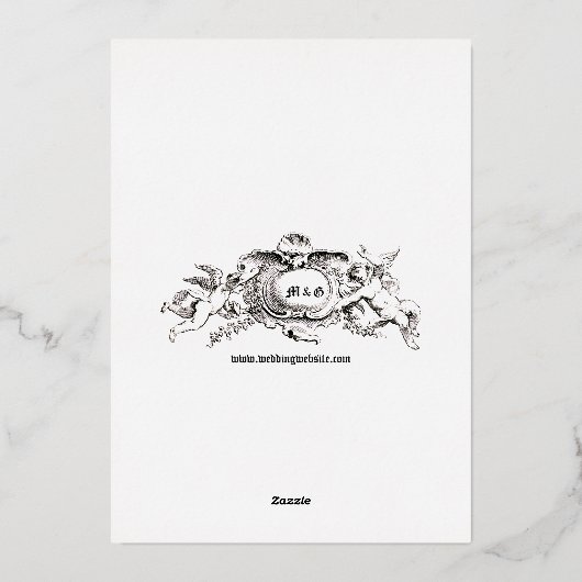 Invitation En Aluminium Bordure Rocaille de Dragon de Style Baroque Rococo (Verso)