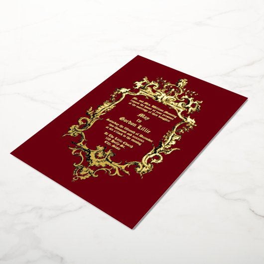 Invitation En Aluminium Bordure Rocaille de Dragon de Style Baroque Rococo (Rotation)