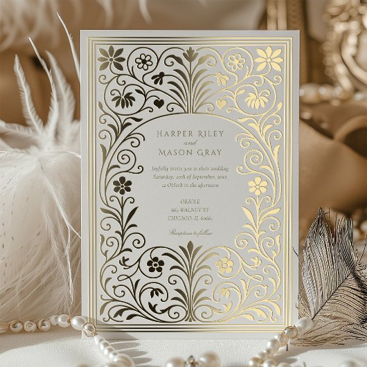Invitation En Aluminium Bordure Rococo
