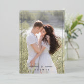 Invitation En Aluminium Botanical Elegant Love & Thanks Custom Photo (Debout devant)
