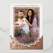 Invitation En Aluminium Botanical Frame Photo Wedding Flower & Branches (Recto)