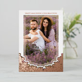 Invitation En Aluminium Botanical Frame Photo Wedding Flower & Branches (Debout devant)