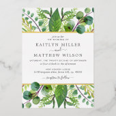 Invitation En Aluminium Botanical Greenery Wedding Real (Recto)