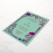 Invitation En Aluminium Botanique Floral Rose Vine Mariage frontalier (Rotation)