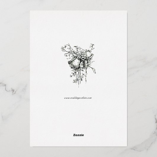 Invitation En Aluminium Botanique Floral Rose Vine Mariage frontalier (Verso)