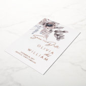 Invitation En Aluminium Botanique Florale hiver Noël Enregistrer la date (Rotation)