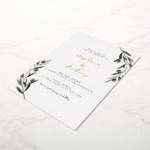 Invitation En Aluminium Botanique Olive Branch Feuille Mariage italien (Rotation)