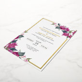Invitation En Aluminium Bougainvillea Bourgogne Mariage rose (Rotation)
