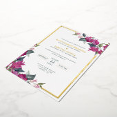 Invitation En Aluminium Bougainvillea Bourgogne Mariage rose (Rotation)