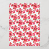 Invitation En Aluminium Bougainvillea corail rouge rose blanc nuptiale (Verso)