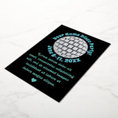 Invitation En Aluminium Boule de Disco Rétro PERSONNALISÉE Argent (Rotation)