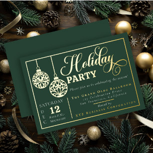 Invitation En Aluminium Boules de Noël Élégantes Ornementales Fête de Fête