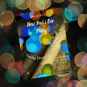 Invitation En Aluminium Boules multicolores pour la fête du Nouvel An
