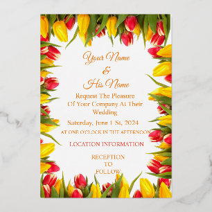 Invitation En Aluminium Bouquet de tulipes multicolores Thunder_Cove