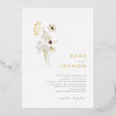 Invitation En Aluminium Bouquet Fleur sauvage Whimsical | Or (Recto)