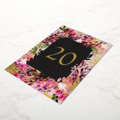 Invitation En Aluminium Bouquet romantique Hot Pink Black Gold Table Numér (Rotation)