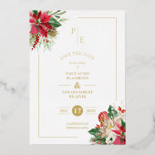 Invitation En Aluminium Bouquets de Noël floraux Initiales luxueuses (Verso)