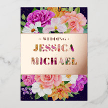 Bouquets Riches Rose Violet Bleu Or Mariage