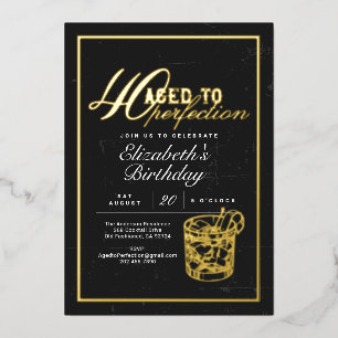 Invitation En Aluminium Bourbon Vieilli à la Perfection 40e Fête d'Anniver