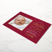 Invitation En Aluminium Bourgogne et or Géométrique Florale Sainte Communi (Rotation)