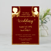 Invitation En Aluminium Bourgogne - Mariage élégant - avec Real Golden (Debout devant)