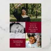 Invitation En Aluminium Bourgogne Rose Gold Arch & Arrow Graduation (Verso)