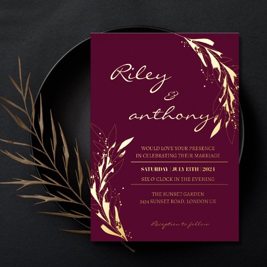 Invitation En Aluminium Bourgogne royale mariage