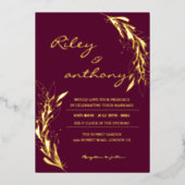 Invitation En Aluminium Bourgogne royale mariage (Recto)