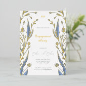 Invitation En Aluminium Bouton bleu (Debout devant)