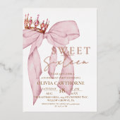 Invitation En Aluminium Bow rose pâle or doux 16 (Recto)