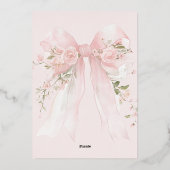 Invitation En Aluminium Bowtiful Un 1er Anniversaire Floral Bow Girls (Verso)