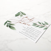 Invitation En Aluminium Branche de la construction | Baby shower botanique (Rotation)