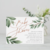 Invitation En Aluminium Branche de la construction | Baby shower botanique (Debout devant)