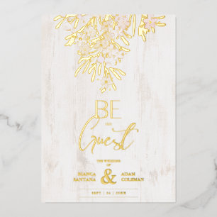 Invitation En Aluminium Branches botaniques fantaisie rustiques sur fond e