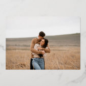 Invitation En Aluminium Brandy Simple Photo Mariage moderne (Verso)