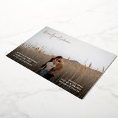 Invitation En Aluminium Brandy Simple Photo Mariage moderne (Rotation)