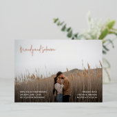 Invitation En Aluminium Brandy Simple Photo Mariage moderne (Debout devant)