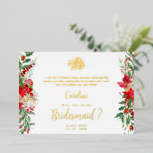 Invitation En Aluminium Bridesmaid Fancy Luxury Christmas Proposal (Debout devant)