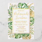 Invitation En Aluminium Bridesmaitres tropicales modernes Luncheon Gold (Recto)