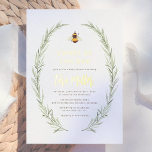 Invitation En Aluminium Brillant Doux Comme Peut Être Baby shower Neutre S