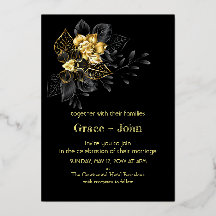 Broderie classique en noir et or