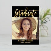 Invitation En Aluminium Brossé Glimmer Foil Graduation fiche d'invitation (Debout devant)