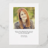 Invitation En Aluminium Brossé Glimmer Foil Graduation fiche d'invitation (Verso)