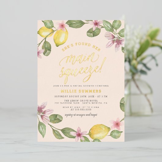 Invitation En Aluminium Brouiller | Fête des mariées principale de courge  (Debout devant)