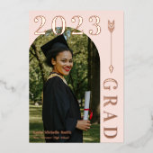 Invitation En Aluminium Broussailler Rose Gold Arch & Arrow Graduation (Recto)