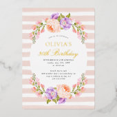 Invitation En Aluminium Broussette et fleur fête d'anniversaire Brunch (Recto)