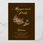 Invitation En Aluminium Brown mascarade (Recto)
